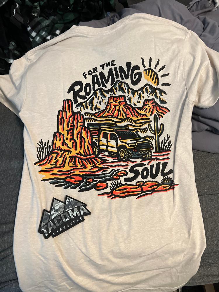 Rayco Design x Tacoma Lifestyle For The Roaming Soul Tan Shirt - Customer Photo From Jena D.