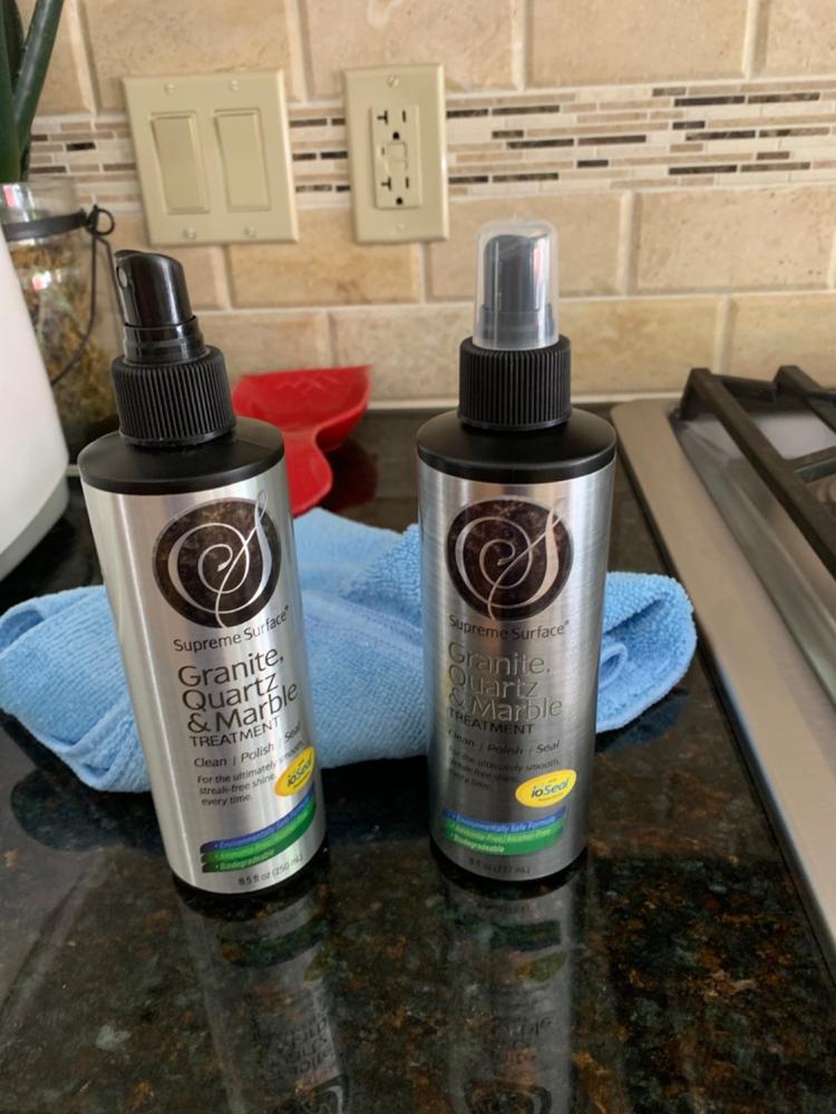 Daily Stone Cleaner 24 fl oz Spray and Granite Quartz & Marble Treatment 8 fl oz Spray - Customer Photo From Laurie Giaco