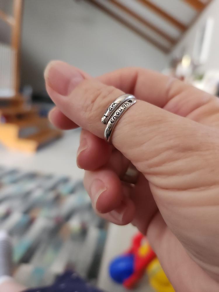 I Am Enough - 925 Sterling Silver Ring - Customer Photo From Julie Turner