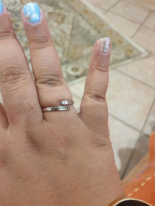 I Am Enough -  925 Sterling Silver Ring - Customer Photo From Rachel F.