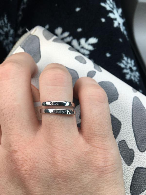 I Am Enough -  925 Sterling Silver Ring - Customer Photo From Tamson B