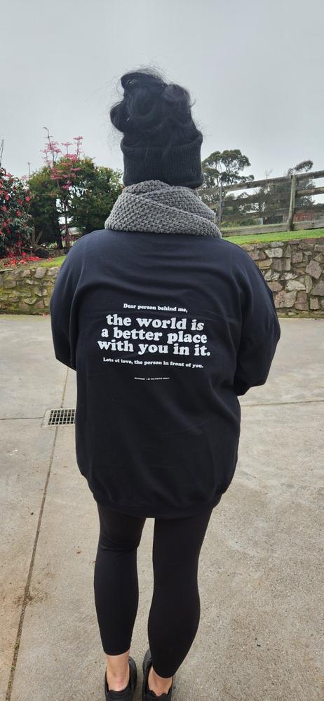Better Place With You Sweatshirt Black - Customer Photo From Jo Ross