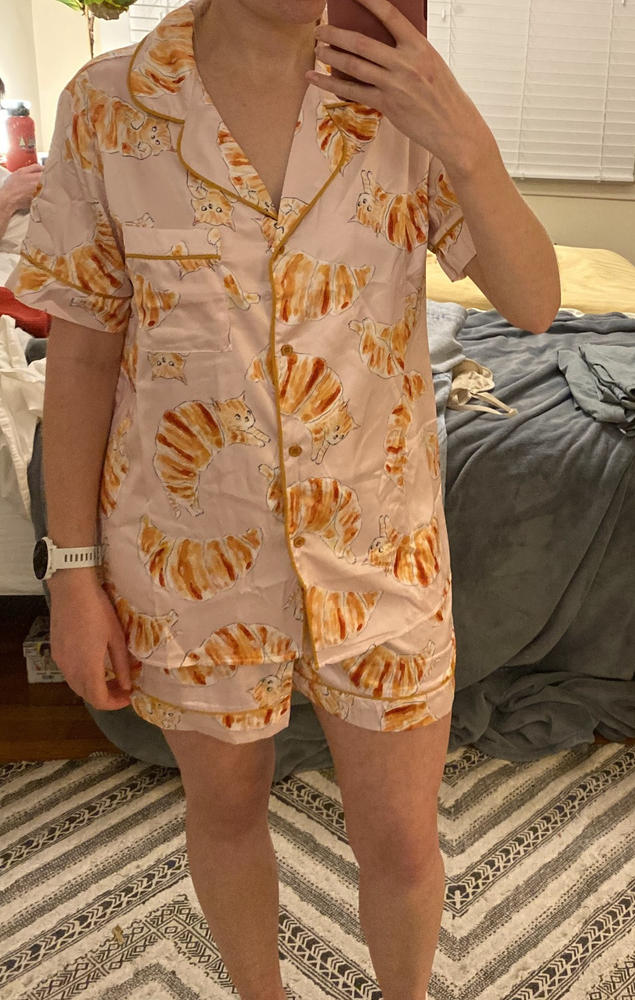 Croissant Cats Pajama Set - Customer Photo From Anonymous