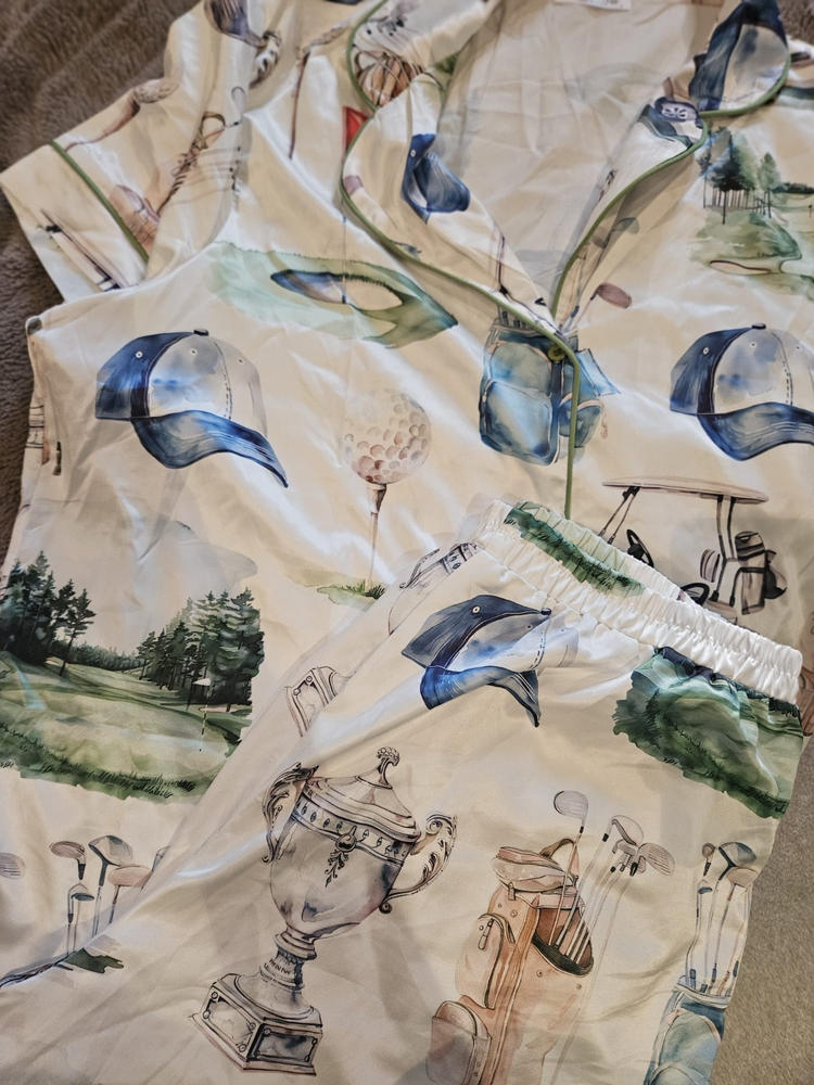 Golf Sport Satin Pajama Set - Customer Photo From Victoria shaw