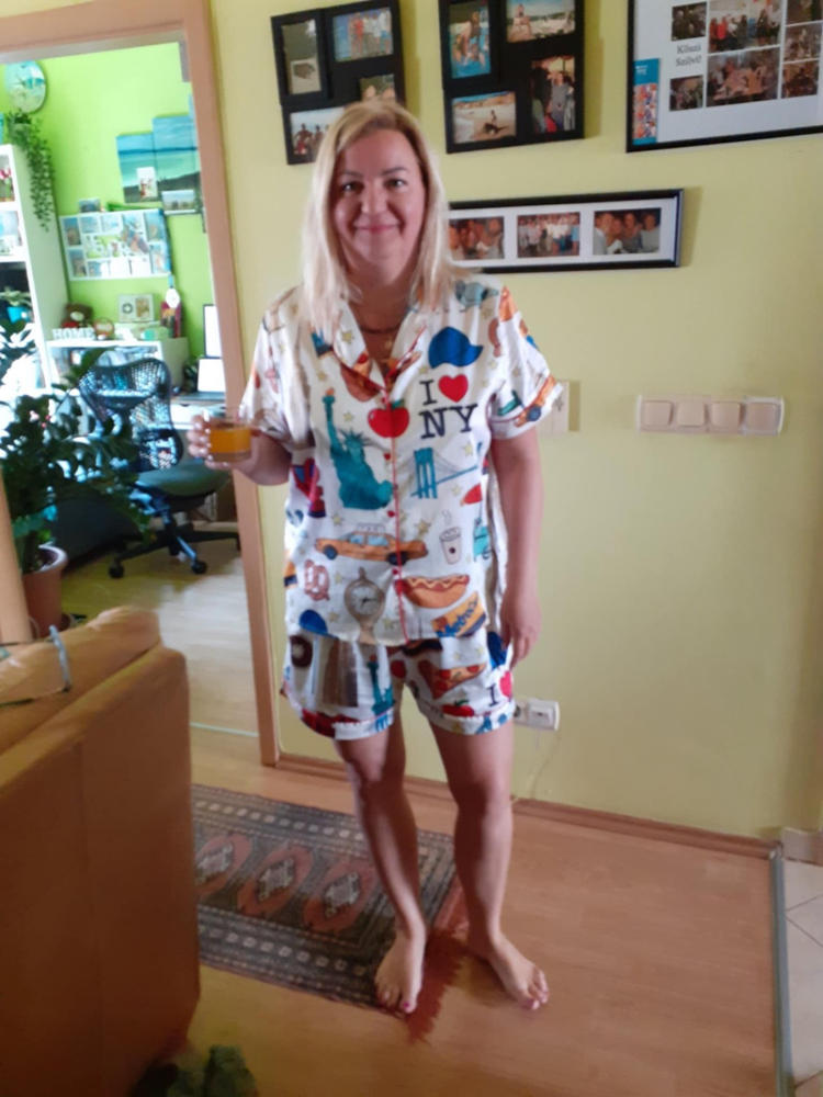 New York City Satin Pajama Set For Women - Customer Photo From Szilvia Kósik