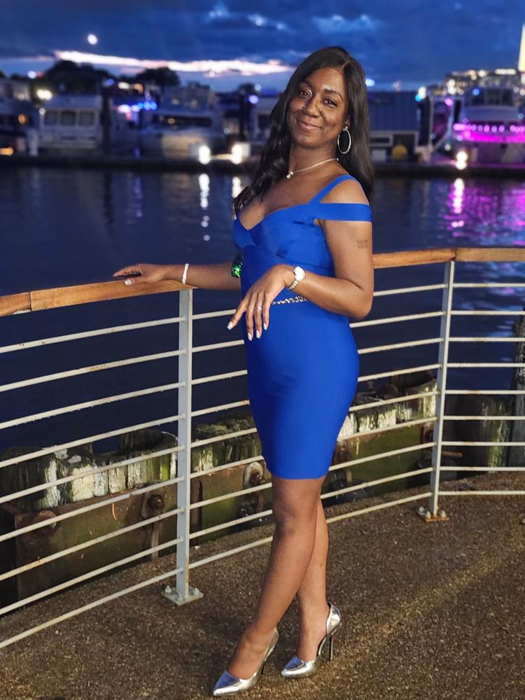 Sophia Bandage Dress (Royal Blue) - Customer Photo From Tammy