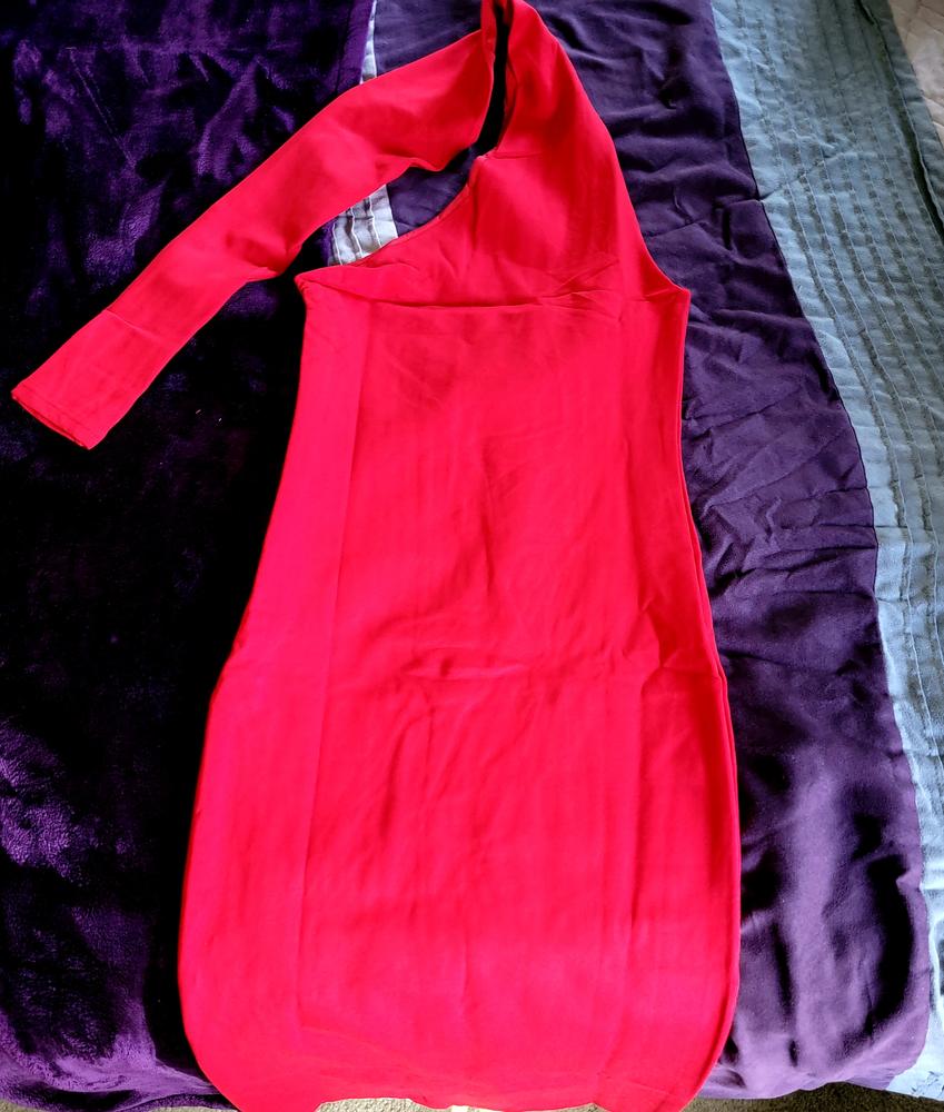 Alieva dasha women red modern one shoulder dress