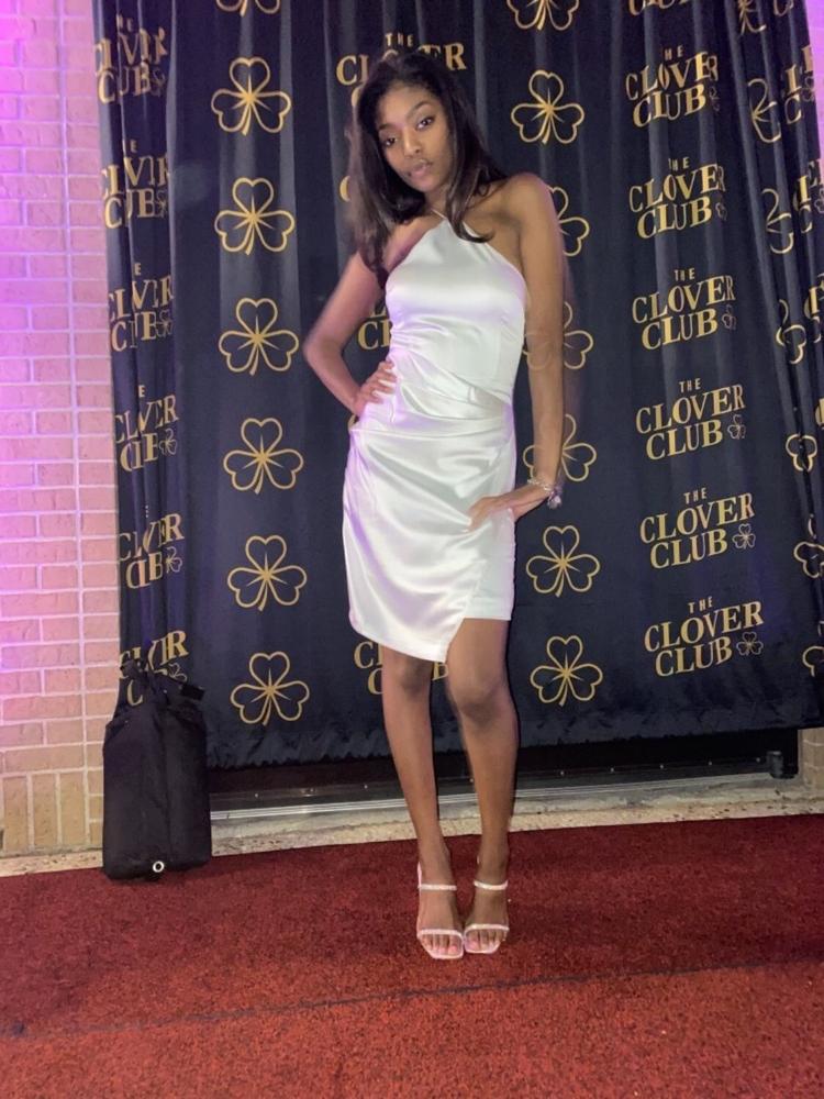 Ivy Satin Corset Dress (White) - Customer Photo From Eric Ransom