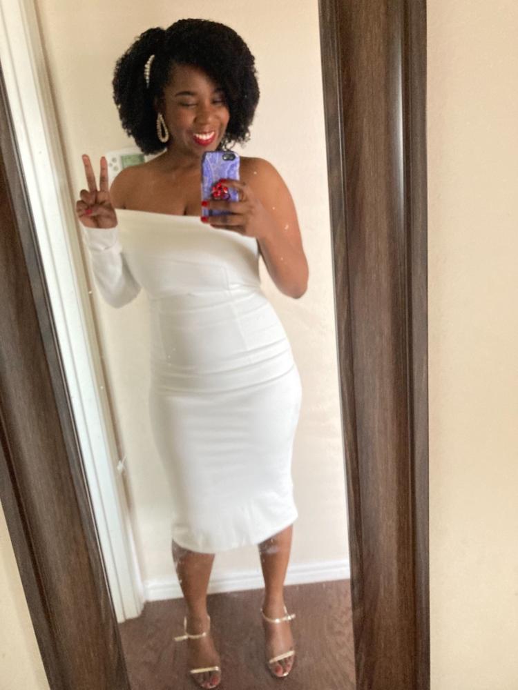 Rita One Shoulder Dress (Off White) - Customer Photo From Lilian Esenwah