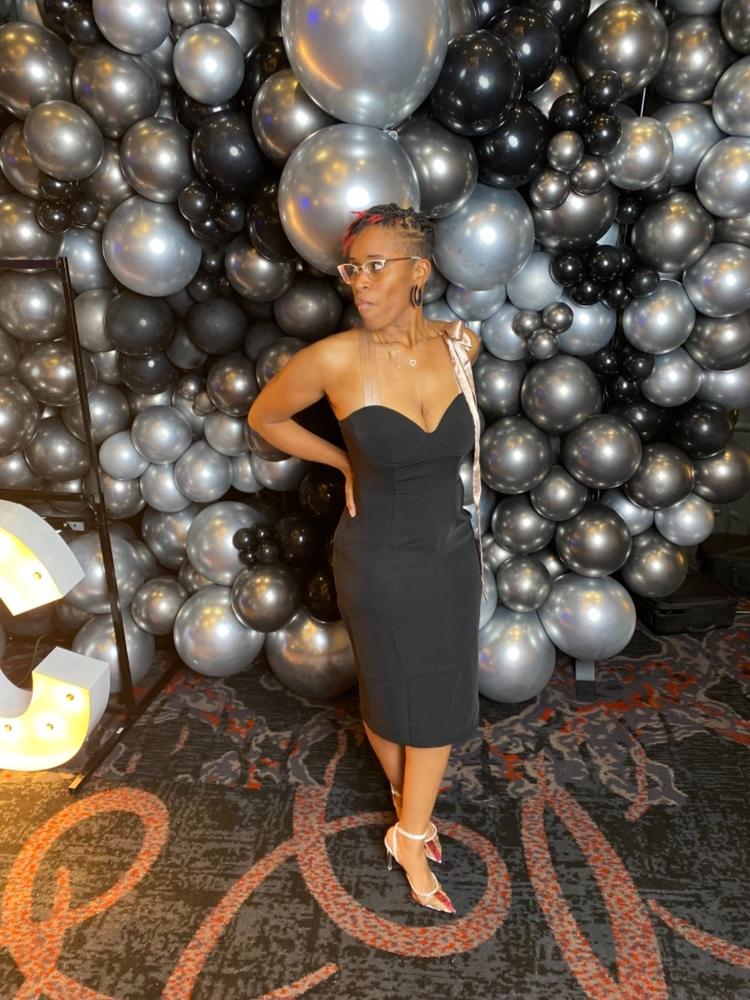 Arezu Bow Tie Strap Dress (Black) - Customer Photo From Valkyrie Loenichen