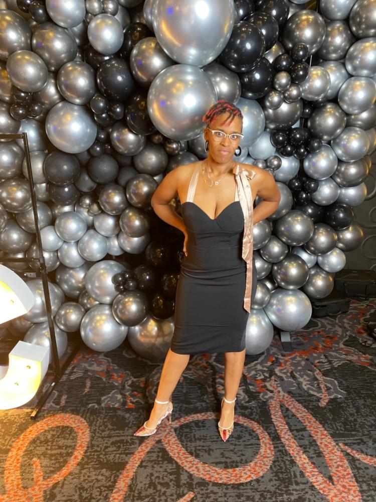 Arezu Bow Tie Strap Dress (Black) - Customer Photo From Valkyrie Loenichen