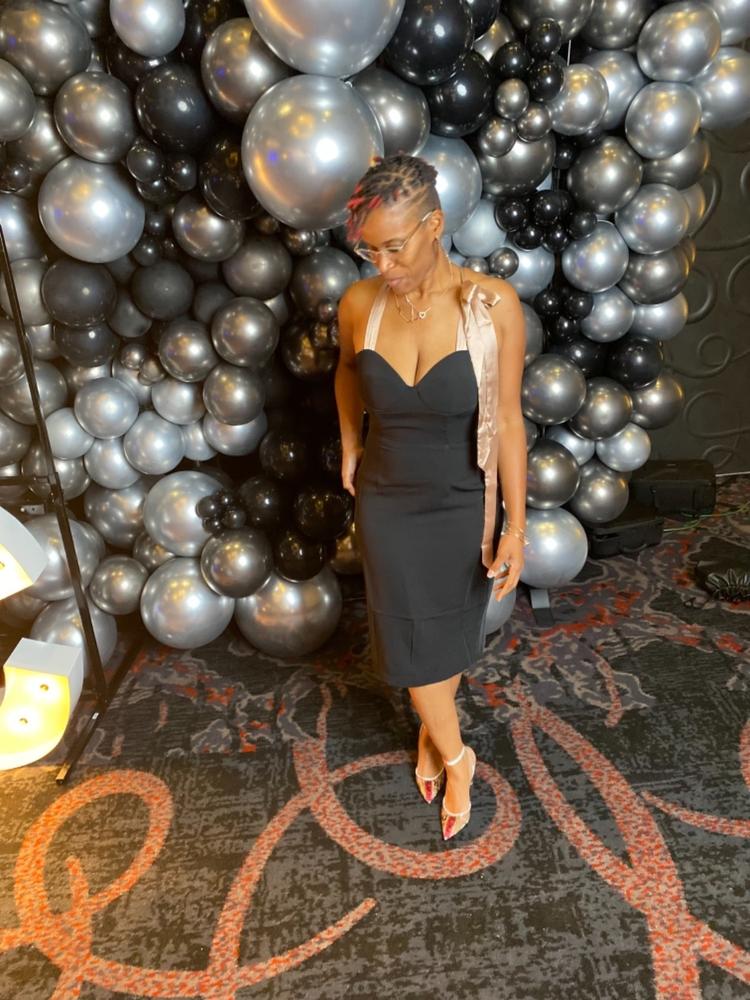 Arezu Bow Tie Strap Dress (Black) - Customer Photo From Valkyrie Loenichen