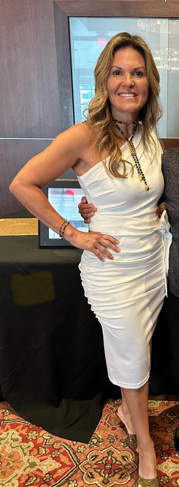 Dolly Elegant Bodycon Dress (Off White) - Customer Photo From Patricia