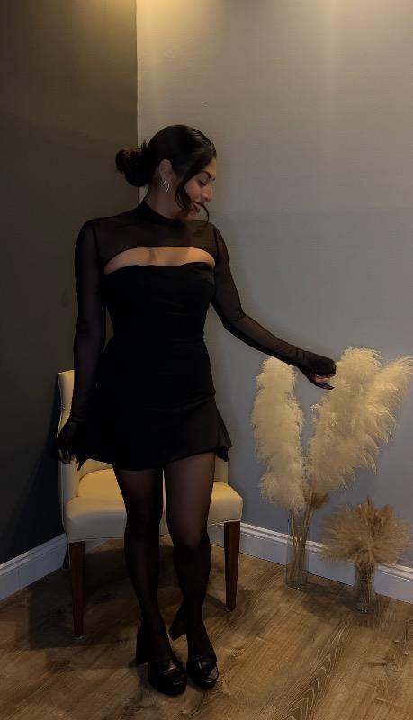 Maya Draped Corset Mini Dress (Black) - Customer Photo From Evelyn Robleto