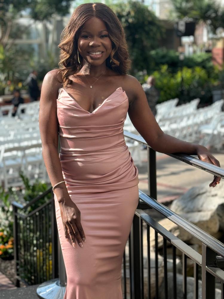 Nina Mermaid Corset Gown (Blush Pink) - Customer Photo From Toyin