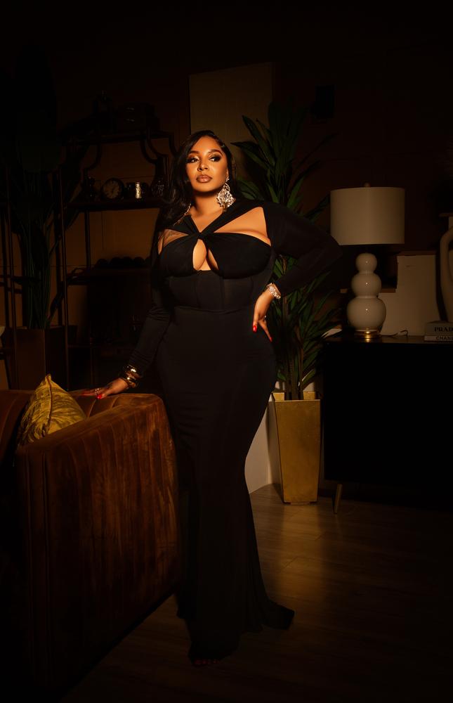 Baran Criss Cross Neckline Maxi Dress (Black) - Customer Photo From Whitley
