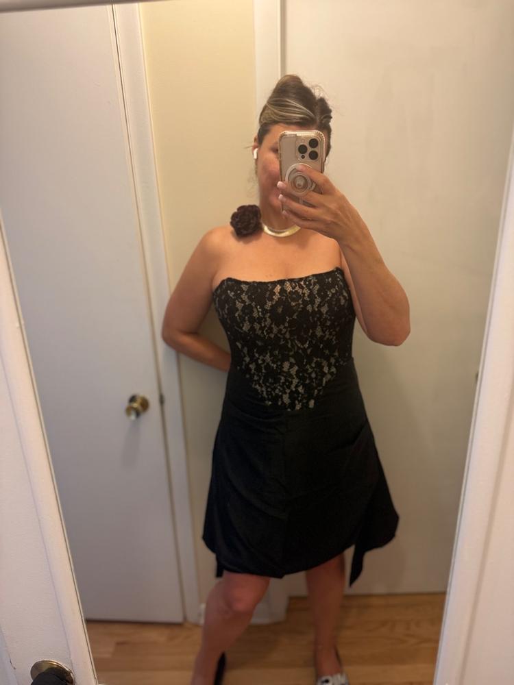 Edna Lace Corset Mini Dress (Black) - Customer Photo From Violetta Kachin