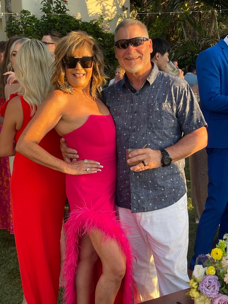 Elizabeth Strapless Corset Maxi Dress (Fuchsia) - Customer Photo From Terri Laudate
