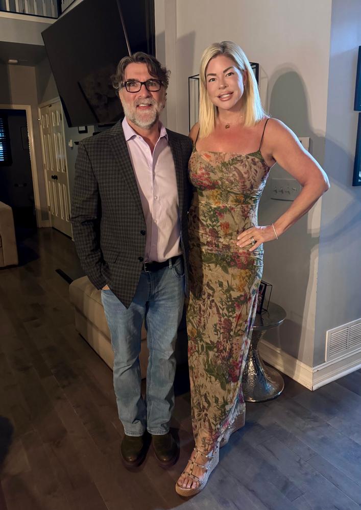 Evita Ruched Mesh Corset Maxi Dress (Garden Muse) - Customer Photo From Kristin Stafford