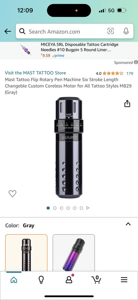 Mast Flip Tattoo Pen Machine 2.6-4.0mm Stroke Wireless