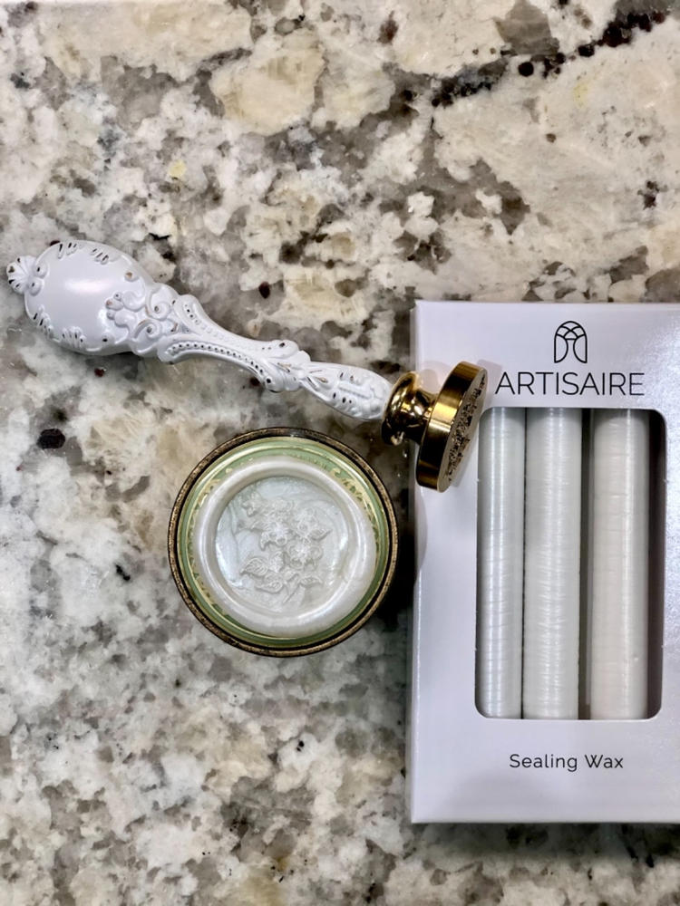 Antique Pearl Sealing Wax Sticks (6 Pack) - Customer Photo From Veronica Lucci
