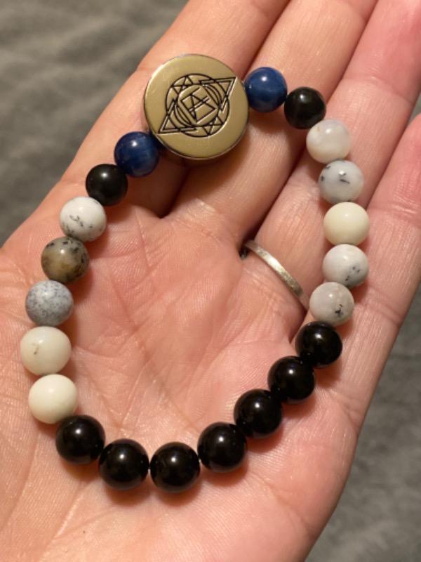 8mm Elizabeth April New Earth Spiritual AWAKEN Limited Edition Stretch Bracelet - Customer Photo From Sarah Waitley