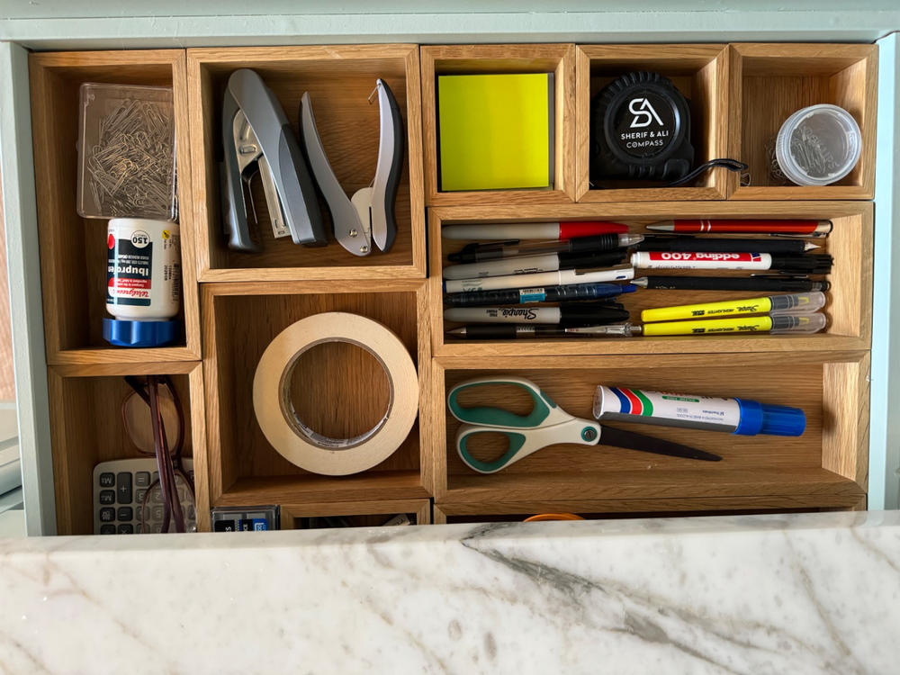 White Oak Drawer Organizers - Customer Photo From Wendy Woods