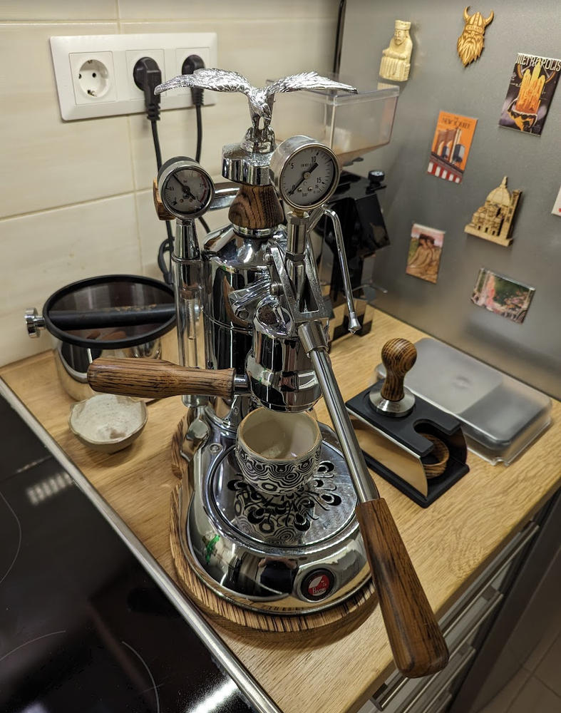 La Pavoni Stradivari Custom Drip Tray Grid Plate Stainless with peacock pattern - Customer Photo From Zsolt Tagányi