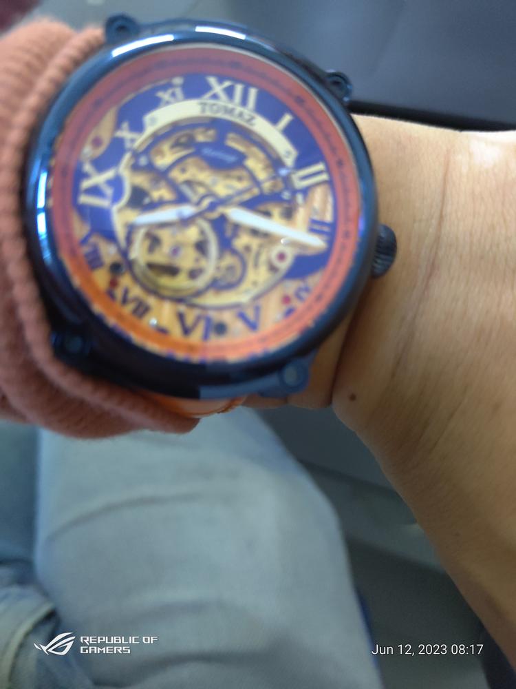 Xavier Automatic TW030-D20 (Blue/Orange) Orange Bamboo Leather Strap