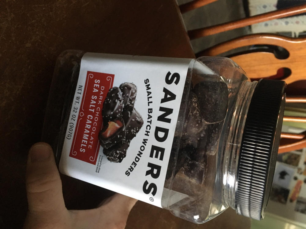 Original Dark Chocolate Sea Salt Caramels Tub 32 oz. - Customer Photo From Jane L Sanders 