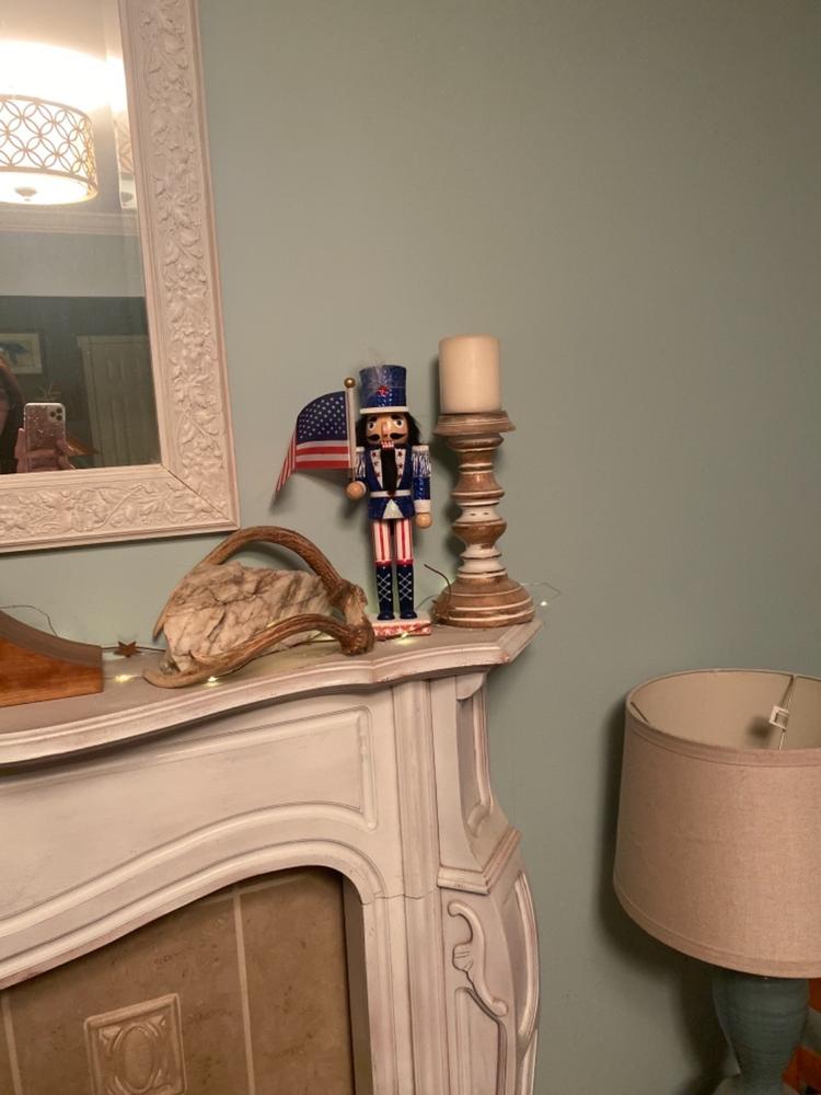 Patriotic American Nutcracker Sequin Jacket and Flag 12 inch - Customer Photo From Debi Mueller