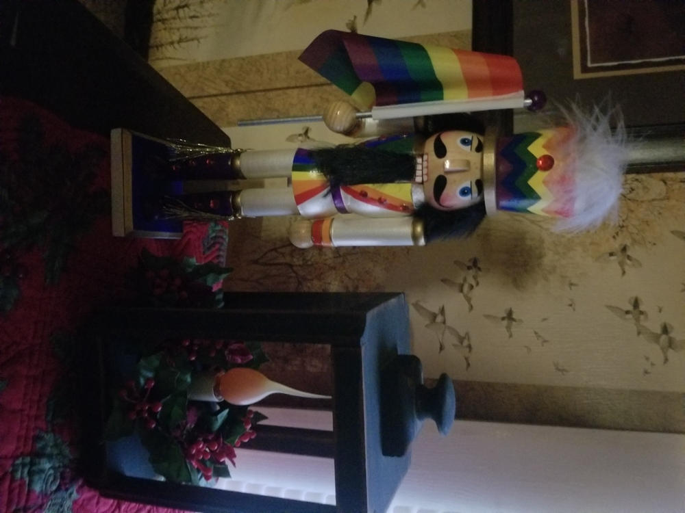 Soldier Pride Nutcracker with Rainbow Pride Flag 12 inch - Customer Photo From Mary F.