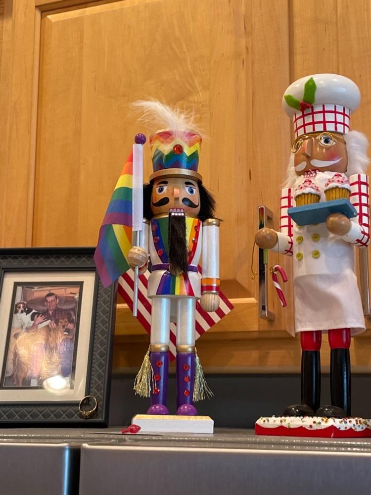 Soldier Pride Nutcracker with Rainbow Pride Flag 12 inch - Customer Photo From Gary Jilek