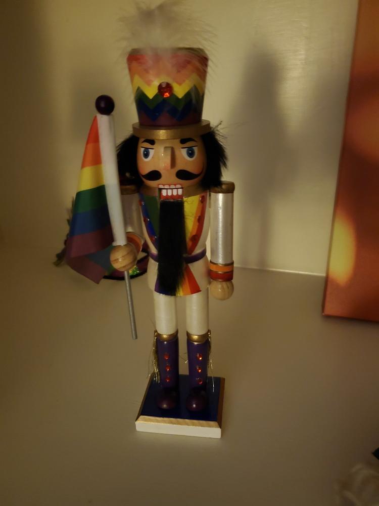 Soldier Pride Nutcracker with Rainbow Pride Flag 12 inch - Customer Photo From Michelle M.