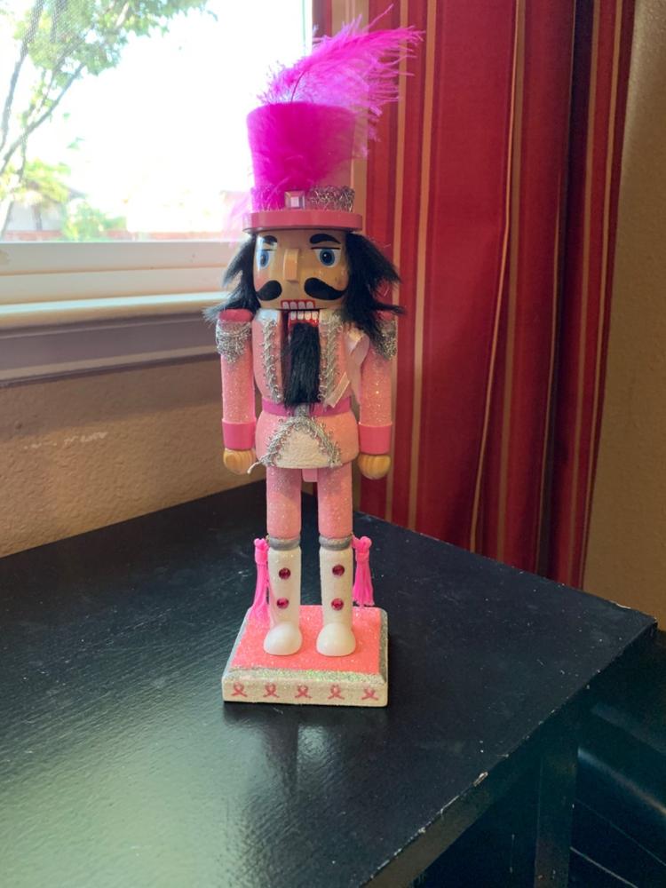 Breast Cancer Support Soldier Nutcracker Pink 10 inch - Customer Photo From Deborah Wendt