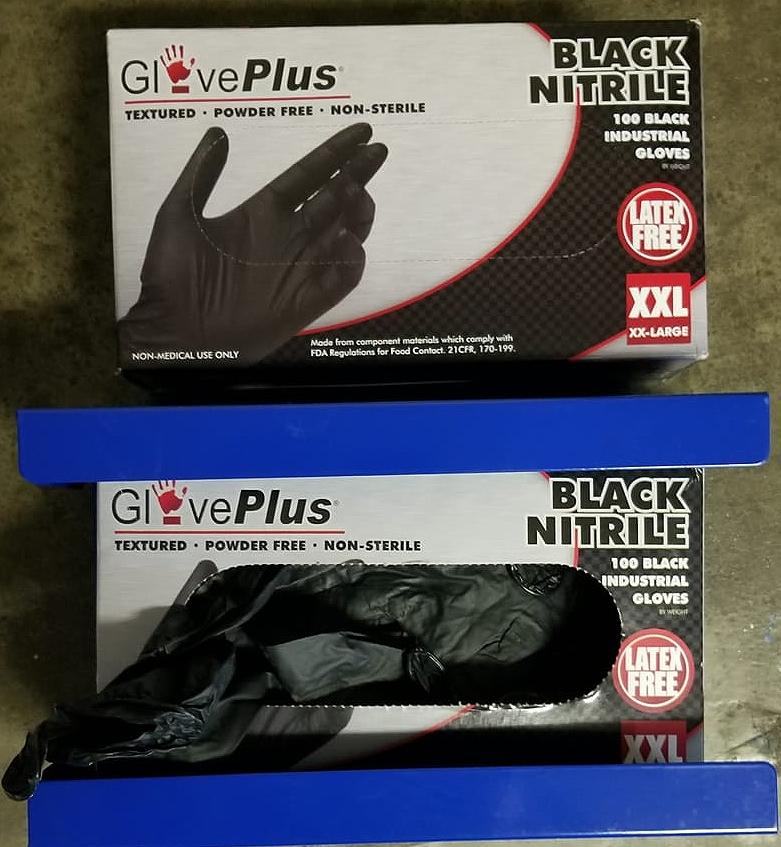 Ammex GPNB46100 GlovePlus Powder Free Nitrile Gloves [Black] [Large] (100  ct)