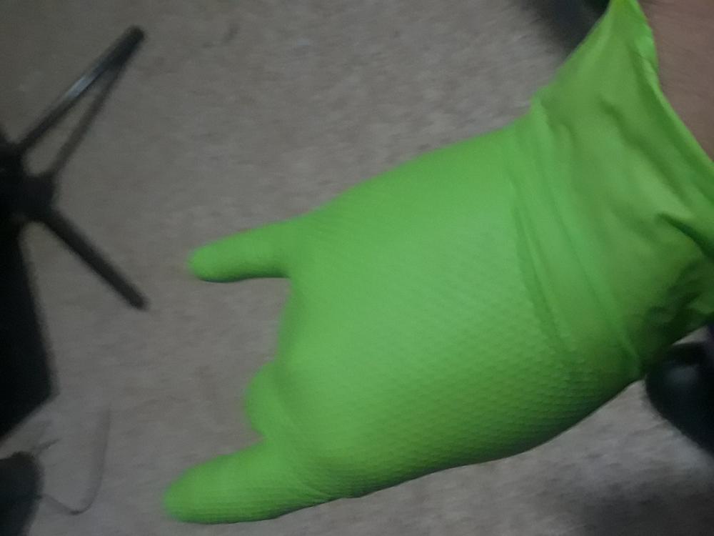 Ammex Gloveworks, Green, Lime Green, High Visibility, Nitrile