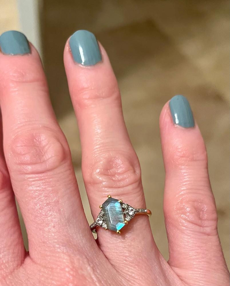 Claudette - Diamond and Opal Unique Engagement Ring