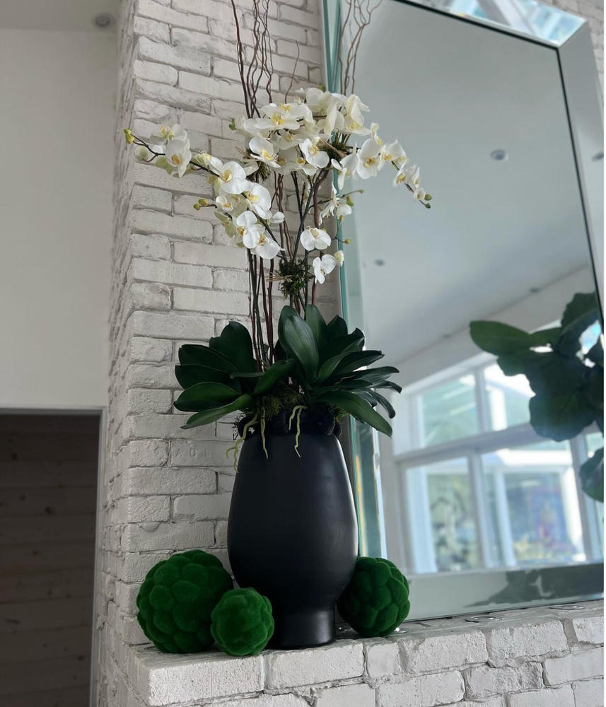 Chuangdi 6 Pieces Faux Phalaenopsis Orchids Leaves Artificial Orchids  Leaves Green Faux Orchids Leaf Plants Green Faux Leaf Latex Cymbidium Stems  for Flowers Arrangements Pot Decor price in Saudi Arabia