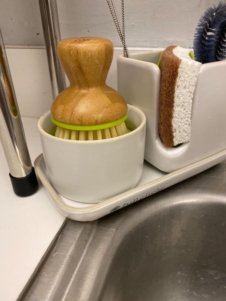 Full Circle Bubble Up Sudsing Soap Dispenser & Dish Brush Set Full