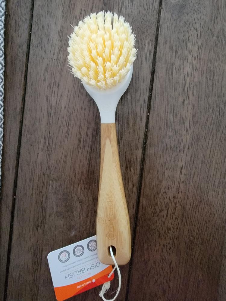  Full Circle Be Good Kitchen Dish Brush with Bamboo Handle –  Long Handle Scrubber with Tough Bristles, White, 1 Count (Pack of 1) :  Everything Else
