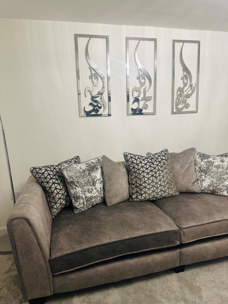 Set of 3 Wall Art - SubhanAllah, Alhamdulillah and Allahu akbar - Customer Photo From Zahra Iqbal