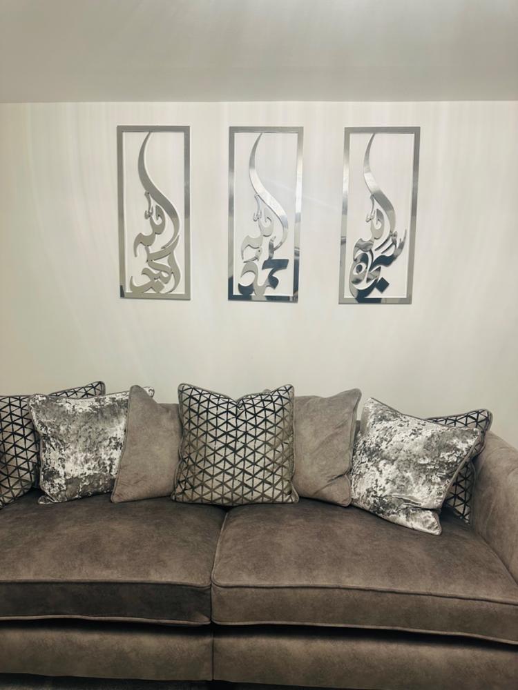 Set of 3 Wall Art - SubhanAllah, Alhamdulillah and Allahu akbar - Customer Photo From Zahra Iqbal