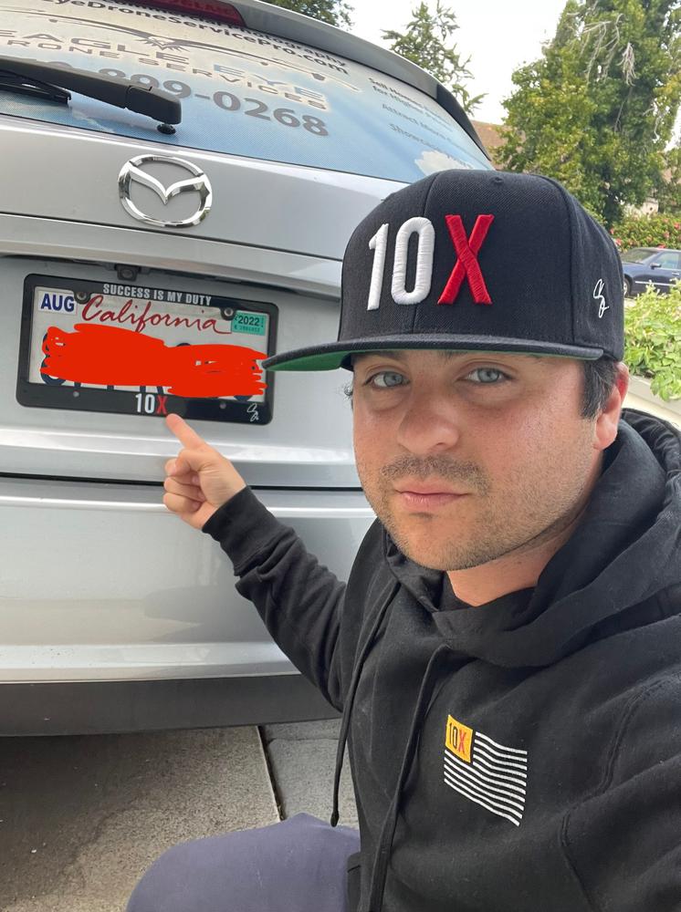 10X License Plate Frame - Success Is My Duty - Customer Photo From Jesse