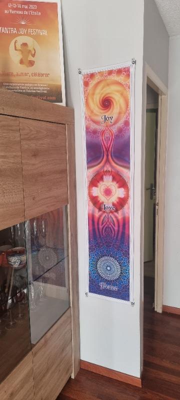 Inspirational Wall Decor | Spiritual Tapestry | Peace Love Joy - Customer Photo From Emmanuel MOULIN