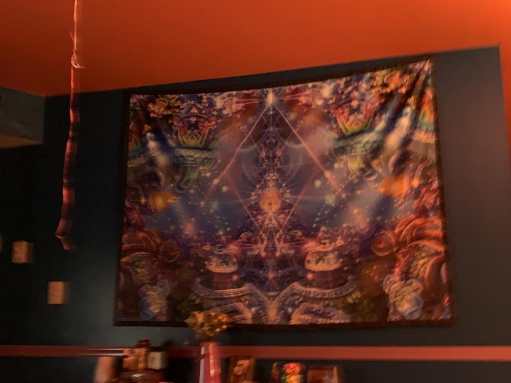 Trippy Tapestry | Psychedelic Wall Hanging | Psy | The Gates of Atlantis - Customer Photo From Socorro Dobson