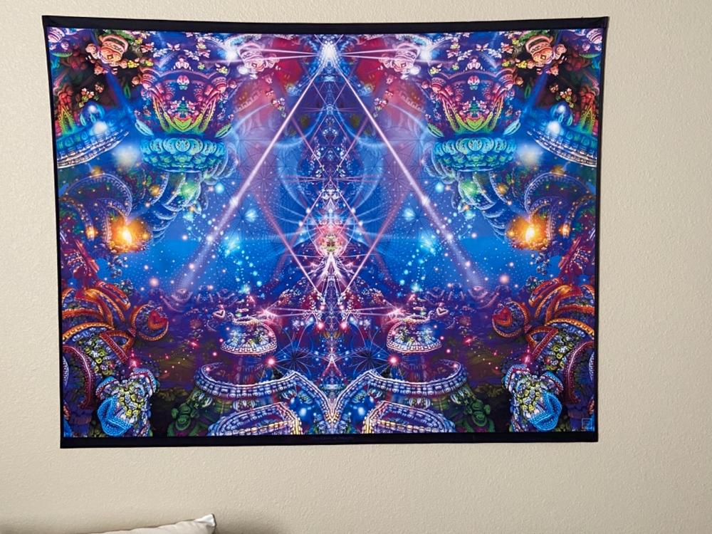 Trippy Tapestry | Psychedelic Wall Hanging | Psy | The Gates of Atlantis - Customer Photo From Becky Rubcic