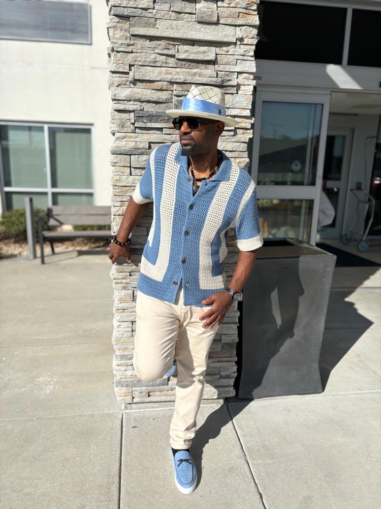Odell Ivy Blue Suede Belgian Loafer Sneakers - Customer Photo From David Leavy
