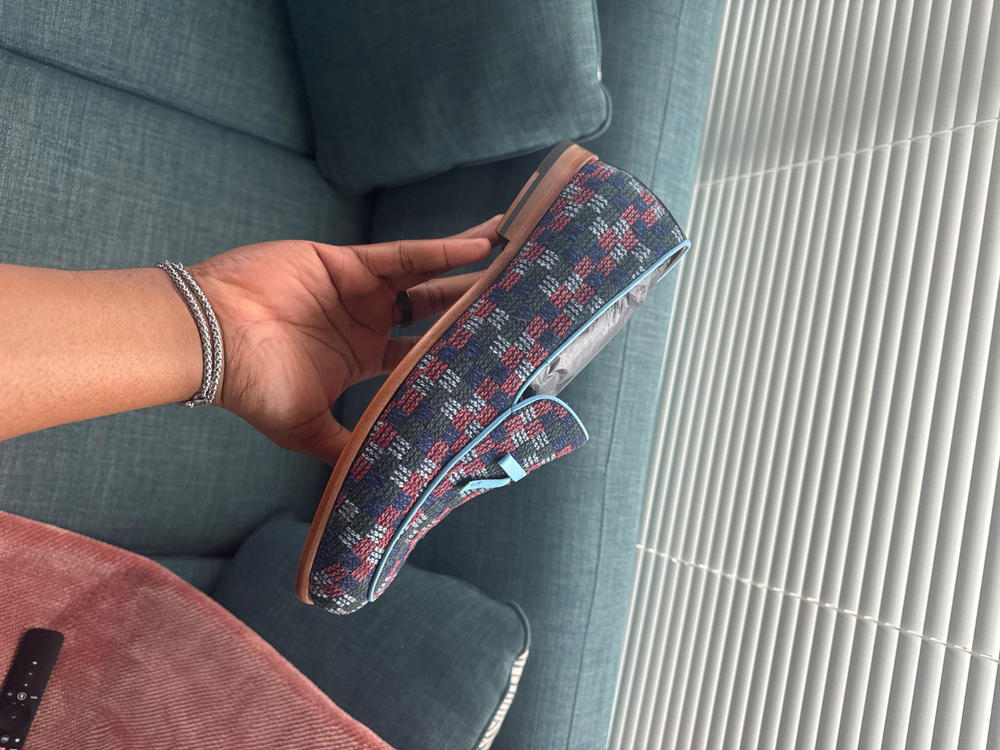 Odell Dark Azure Patchwork Belgian Loafers - Customer Photo From TRAVIS CLEAVES