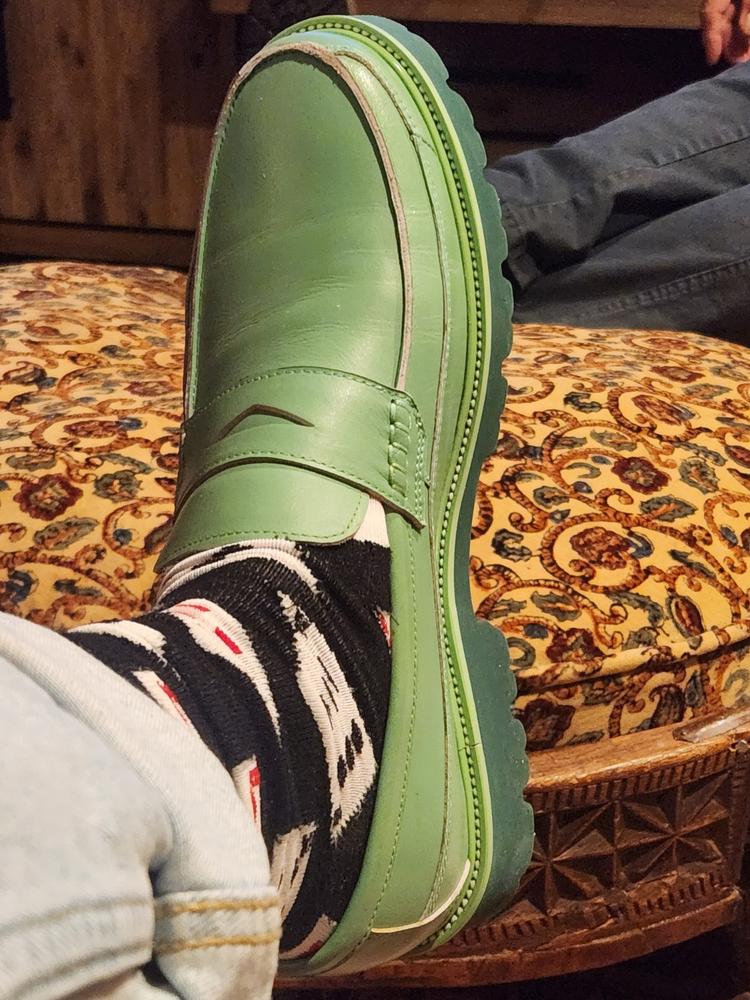 Adler Green Ombré Leather Penny Loafers - Customer Photo From Jerry Ruiz